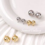 18k gold plating real gold hanging ring with ring beanstalk earrings earrings earrings handmade diy ear accessories materials - Image 2