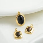 Ancient Greek Maillard Tiger Eye Stone Pendant Real Gold Plated Color-preserving Beads diy Handmade Bracelet Necklace Loose Bead Material - Image 2