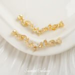 18k Gold Plated Zircon Pendant & Round Bead Coil Buckle Multi-use Accessories Handmade DIY Bracelet Necklace Beaded Material - Image 6