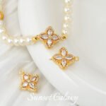 18k full zirconium four-leaf clover zircon buckle bracelet tail buckle handmade diy bracelet necklace beaded jewelry accessories material