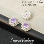 18K Sunflower Zircon Rose Cut Full Zircon Accessories Handmade DIY Beaded Bracelet Necklace Jewelry Accessories Material - Image 30