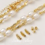 18K Electroplated Real Gold Long Tube Triangle Diamond Cut Angle Straight Tube Bead Handmade DIY Bracelet Necklace Jewelry Accessories - Image 4