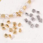 18K Gold Color Preservation Square Square Beaded Beaded Handmade DIY Beaded Bracelet Necklace Jewelry Accessories