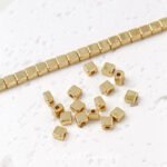 18K Gold Color Preservation Square Square Beaded Beaded Handmade DIY Beaded Bracelet Necklace Jewelry Accessories - Image 4