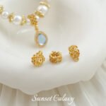 Copper Plated Gold Hollow Zircon Tee Pendant Beaded Handmade DIY Material Bracelet Necklace Beaded Jewelry Accessories - Image 3