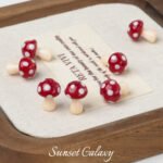 Cute Ins Polka Dot Small Mushroom Lampwork Glass Beads Handmade DIY Bracelet Necklace Jewelry Accessories Material - Image 3