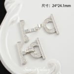 18k Zirconium Inlaid Retro Pearl sweater chain connection buckle handmade beaded diy material bracelet necklace accessories - Image 7