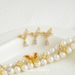 Gold Plated Zirconium Butterfly Three Holes Double Three Row Beads DIY Handmade Beaded Bracelet Necklace Beaded Accessories Material - Image 2