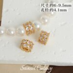 18K Copper Plated Real Gold High Color Retention Zircon Wheel Zirconium Diamond Spacer Beads Handmade DIY Bracelet Necklace Jewelry Accessories Material - Image 15