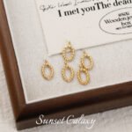 Twist plating real gold 26 English letter pendant handmade diy string bracelet earrings necklace accessories - Image 20