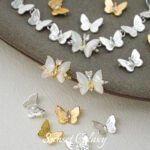 18k gold-plated silver color zircon shell butterfly double hanging beaded handmade diy material bracelet necklace jewelry accessories - Image 2