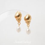 18K Gold Color-preserving Starfish Conch Earrings diy Handmade Beading Accessories Pearl Earrings Earrings Jewelry Materials - Image 3
