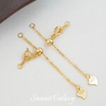 18K Gold Heart Adjustable Round Buckle Tail Chain Extension Chain Handmade DIY Beaded Material Necklace Bracelet Jewelry Accessories - Image 6
