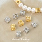 Hollow Small Square Zirconium Beads Handmade DIY Beaded Beads Bracelet Necklace Earrings Jewelry Accessories Material