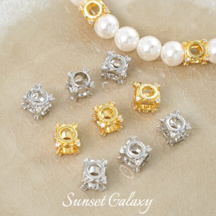 Hollow Small Square Zirconium Beads Handmade DIY Beaded Beads Bracelet Necklace Earrings Jewelry Accessories Material