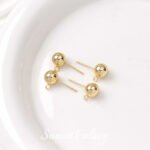 18k gold plating real gold hanging ring with ring beanstalk earrings earrings earrings handmade diy ear accessories materials - Image 5