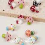 Makaron dot mushroom lamp worker hand-painted glass beads handmade beaded diy material bracelet loose beads jewelry accessories