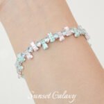 [trapezoid] 18k gold plated cat's eye zircon claw drill handmade diy bracelet necklace beaded clothing material accessories - Image 2