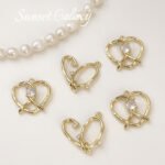 Alkaline water bread 18k gold real gold zircon love pendant diy handmade beaded jewelry bracelet necklace accessories material - Image 3