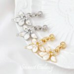 18K gold color inlaid zircon oil flower connection buckle diy closing buckle bracelet necklace beaded accessories material