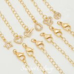 18k Butterfly Star Full Zirconium Coil Chain Lobster Buckle Extended Chain Handmade DIY Beaded Material Necklace Bracelet Accessories - Image 3