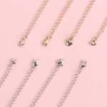 18k Gold Plated Love Star Bracelet Tail Chain Necklace Extension Chain DIY Handmade Beaded Material Jewelry Accessories