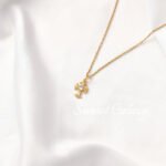 18k gold color retaining micro inlaid zircon iris cross pendant handmade DIY string necklace jewelry accessories - Image 2