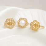 Gold Plated Zirconium Diamond Card 12 Pearl Ring Pendant Dual-use DIY Bracelet Necklace Ornaments Beaded Beads Accessories Material - Image 4