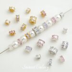 copper plated real gold color retaining zircon wheel zircon diamond beads diy handmade bracelet necklace beaded material beads accessories