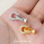 18k bag gold zircon horseshoe closing buckle handmade beaded diy material pearl bracelet necklace jewelry accessories - Image 5