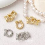 18k gold plating real gold faucet closing connection buckle handmade diy string pearl necklace jewelry accessories materials