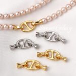 18k Electroplated Real Gold Finishing Connection Pig Nose Buckle Head Handmade diy Beaded Bracelet Necklace Jewelry Accessories