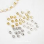 Color-preserving 18K Gold Flower Cross-cut Beaded Melon Pattern Beads Handmade DIY Beaded Bracelet Necklace Earrings Accessories