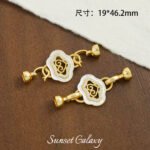 18k Gold and Silver Fritillaria Tian Yu Ruyi Double End Buckle Handmade Beaded DIY Material Bracelet Necklace Accessories - Image 6