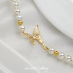 Copper plated real gold butterfly double hanging high color retention beads handmade DIY bracelet necklace beaded loose beads accessories material - Image 2