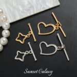 Love star plated real gold otbuckle jewelry closing buckle handmade diy beaded bracelet necklace jewelry accessories material - Image 3