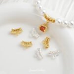 Gold Plated Carved Elbow Tee Pendant Beaded Handmade DIY Bracelet Necklace Beaded Beaded Accessories Material