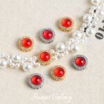 18k micro-inlaid zircon aquamaric red four-way beads handmade beaded diy material bracelet necklace jewelry accessories - Image 3