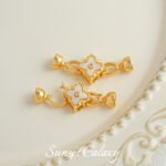 18k Shell Laser Star Casing Buckle Round Bead Casing Connection Buckle Handmade DIY Beaded Material Bracelet Accessories - Image 6