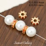 18K Gold-Plated High Color Retention Inlaid Zircon Spacer Wheel Beads Handmade DIY Beaded Bracelet Necklace Jewelry Accessories Material - Image 8