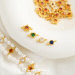 Double hanging color inlaid zirconium round heart-shaped stars double row beads handmade DIY bracelet necklace beads loose beads material - Image 4