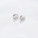 18K Gold Color-preserving Micro-paved Zirconium WrinKled Earrings diy Handmade Beaded Pearl Earrings Earrings Accessories Materials - Image 7