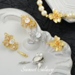 18k gold zircon bow gardenia flower ingot buckle closure buckle handmade diy beaded material necklace bracelet accessories - Image 3