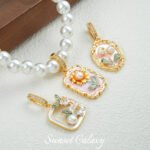 Medieval Monet Garden Oil Painting Necklace Pendant Handmade Beaded DIY Material Bracelet Necklace Accessories - Image 4