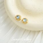 18k bag gold aquamaric beads with beads loose beads bracelet necklace earrings jewelry diy handmade beaded accessories material - Image 18