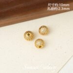 18K Strong Color-Preserving Mesh Flower Ball Cut Out Beads Handmade DIY Beaded Bracelet Necklace Jewelry Accessories Material - Image 12