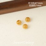 18K Strong Color-Preserving Mesh Flower Ball Cut Out Beads Handmade DIY Beaded Bracelet Necklace Jewelry Accessories Material - Image 18