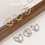 Alkaline water bread 18k gold real gold zircon love pendant diy handmade beaded jewelry bracelet necklace accessories material - Image 2