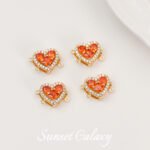 18K gold-plated zirconium love double row insert buckle connection buckle diy bracelet necklace accessories accessories material beaded - Image 3