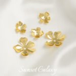 18k expensive and five petal flower flower flower holder spacer handmade diy bracelet necklace beads earrings beaded accessories material - Image 2